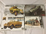 4x military plastic model kits 1/35 scale - ARV Club, Master Box radio car, and more see desc
