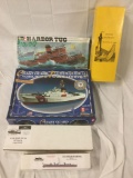 5x Plastic and wood ship model kits in various scales - Revell harbor tug, USS Ward & USS Winslow +