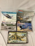 5x military plastic model kits 1/48 scale - Monogram, MiG-15, B-25J Mitchell, F-86D Dog Sabre, etc