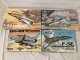4x Monogram military plastic model kits 1/48 scale - F-101 Voodoo, F-105F Thud & more
