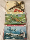 3x military plastic model kits 1/48 scale - ERCI ERTL Douglas Skyraider, Phantom F-4, etc see desc