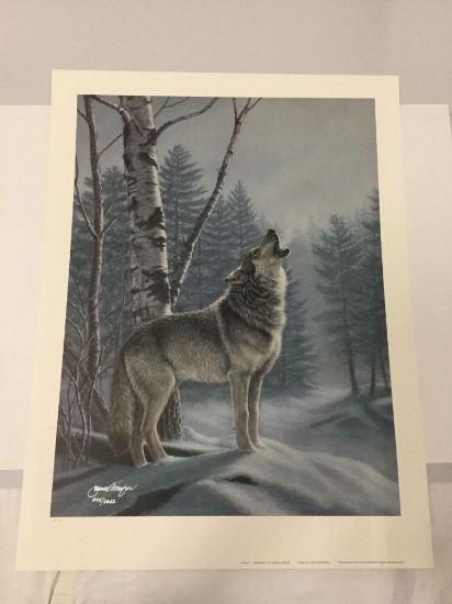 Alpha - Timberwolf print by James A. Meger, 1990, hand signed and numbered by artist, print 675/2842