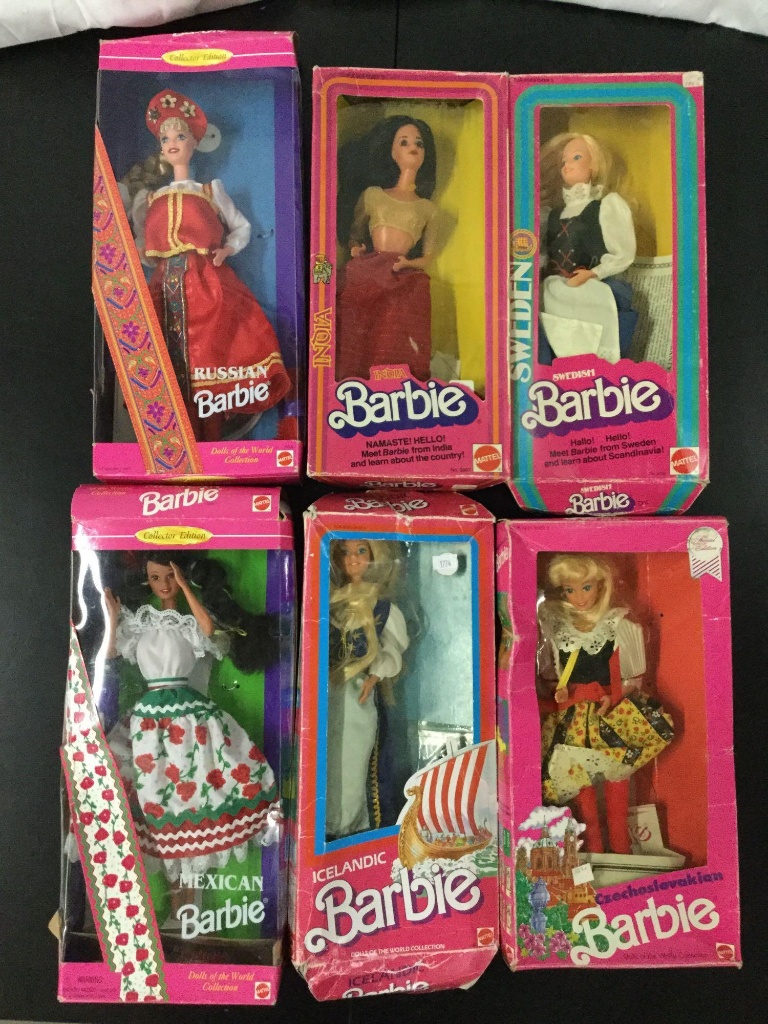 6x 1980s-90s Mattel Barbie Dolls of the World Collection in original boxes; Russian, India, Swedish, | Art, Antiques \u0026 Collectibles Toys \u0026 Hobbies Dolls Barbie Contemporary (1973 - Now) | Auctions Online | Proxibid