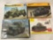 4 Model Kits, 1/35 scale. Italeri Horch Kfz 15, Italaerei Sherman M4 A1, Heller GMC CCKW 353, Heller