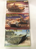 3 model kits, 1/35 scale. Dragon PzBefWg Panther Ausf G, Dragon Pz Kpfw V Ausf G, Italeri LVT-(A) 1