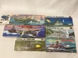 6 Revell Boat Model Kits, 1/72 and 1/720 scale. SEALED Kennedy PT-109, USS Intrepid, USS