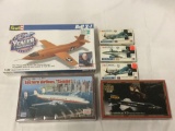 6 airplane model kits, assorted scale. From 1/144 to 1/32 scale. SEALED Revell Bell X-1, SEALED