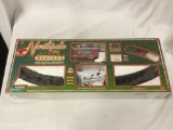 North Pole Express Model Train Set in box. Engine, 3 Cars, Track.