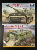 2x SEALED Italeri military plastic model kits, 1/35 scale; Tiger 1 Ausf. E/H1 German Tank, US Army