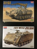 2x SEALED Academy military plastic model kits, 1/35 scale; I.D.F. M113 Zelda, I.D.F. M113 Fitter