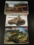 3x military plastic model kits, 1/35 scale; Trumpeter German 21cm Morser 18, SEALED Academy