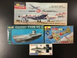 4x plastic model kits; SEALED Monogram Lockheed Super G Constellation Trans World Airlines Luxery
