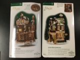 2x Department 56 A Christmas Carol Dickens Village Series w/ boxes; Cratchits Corner, Scrooge and