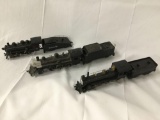 3x HO scale locomotive train engines; Santa Fe 99, Varney 2157 , 2530, 2168, unmarked steam