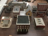 Huge collection of model train (HO scale) buildings, train stations, ship model, ESSO gas station