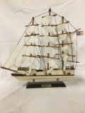 Wood boat model, Whaling Ship Clipper 1846. 15 inches tall