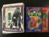 1989 Edu Science Microscope Set ( in crushed box ) and Awesome Yo-Yo Tricks Book Set with two
