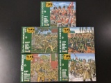 5x Revell plastic soldier model kits, 1/72 scale; British Infantry, US Paratroopers, German