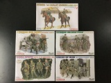 5x SEALED Dragon plastic military soldier model kits, 1/35 scale; German 1st Cavalry Division Russia