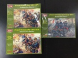 3x ICM plastic soldier model kits, 1/35 scale; 2x (SEALED and opened) French - German War