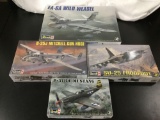 4x Revell plastic model kits, 1/48 scale; SEALED EA-6A Wild Weasel, SEALED B-25J Mitchell Gun Nose,