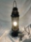 Electric lantern style wicker and wood table lamp made in Thailand