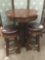 Modern pub table with 2 leather cushioned bar stools