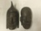Pair of Antique Wooden Carved Masks from Southeast Asia - tribal masks