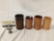 4 antique leather dice cups from Bangladesh