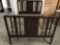 Vintage mahogany Vomo wooden head/footboard and metal bed frame set - full size