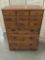 Vintage tall boy maple colonial style 5 drawer dresser