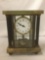 Antique alabaster Shelf Clock w/ engraving: John Simmons Co. May 29 1913. Incl. pendulum & key