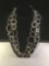Unique Vintage sterling silver large round link necklace, approx. 34 inches long