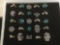 Collection of 20 new estate rings w/ CZ?s and turquoise? Settings