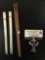 3 sets of antique chopsticks; 2 w/ elephant bone & 1 set wood carved w/ elephants