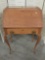 Antique oak secretary desk with single drawer and key