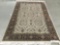 Vintage Indian fine wool rug with classic neutral tone design and fringe