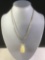 Long vermeil necklace w/ authentic fossilized Baltic ?butterscotch? amber pendant