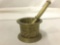 Vintage Brass Mortar and Pestle with etched design