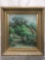 Original house and garden scene painting on canvas, signed Smith - nice frame