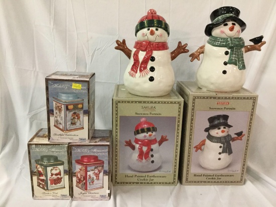 Sakura Holiday Collection of 5 items incl. 2 Snowmen Portraits by Fiddlestix and more