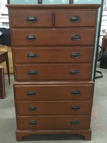 Vintage Whitney Heritage Colonial revival style 8 drawer tall boy dresser