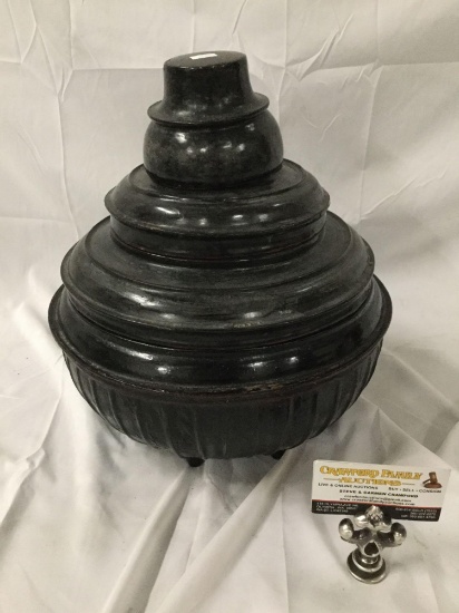 Antique lacquer ware tiered foods container from Burma