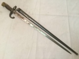 French Lebel Bayonet 3-edged Blade with Sheath. circa early 1900s - see desc/pics