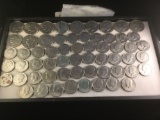 Collection of 12 Eisenhower dollars and 48 Kennedy half dollars