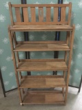 Antique oak mission style simple bookshelf / kitchen rack
