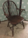 Antique wooden Windsor back mahogany armchair