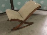 Antique Victorian Gout Stool with Suede Cushion