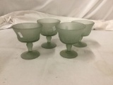 4 antique Iranian Frosted Glass Goblets