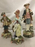 3 antique fine porcelain hand painted French figurines